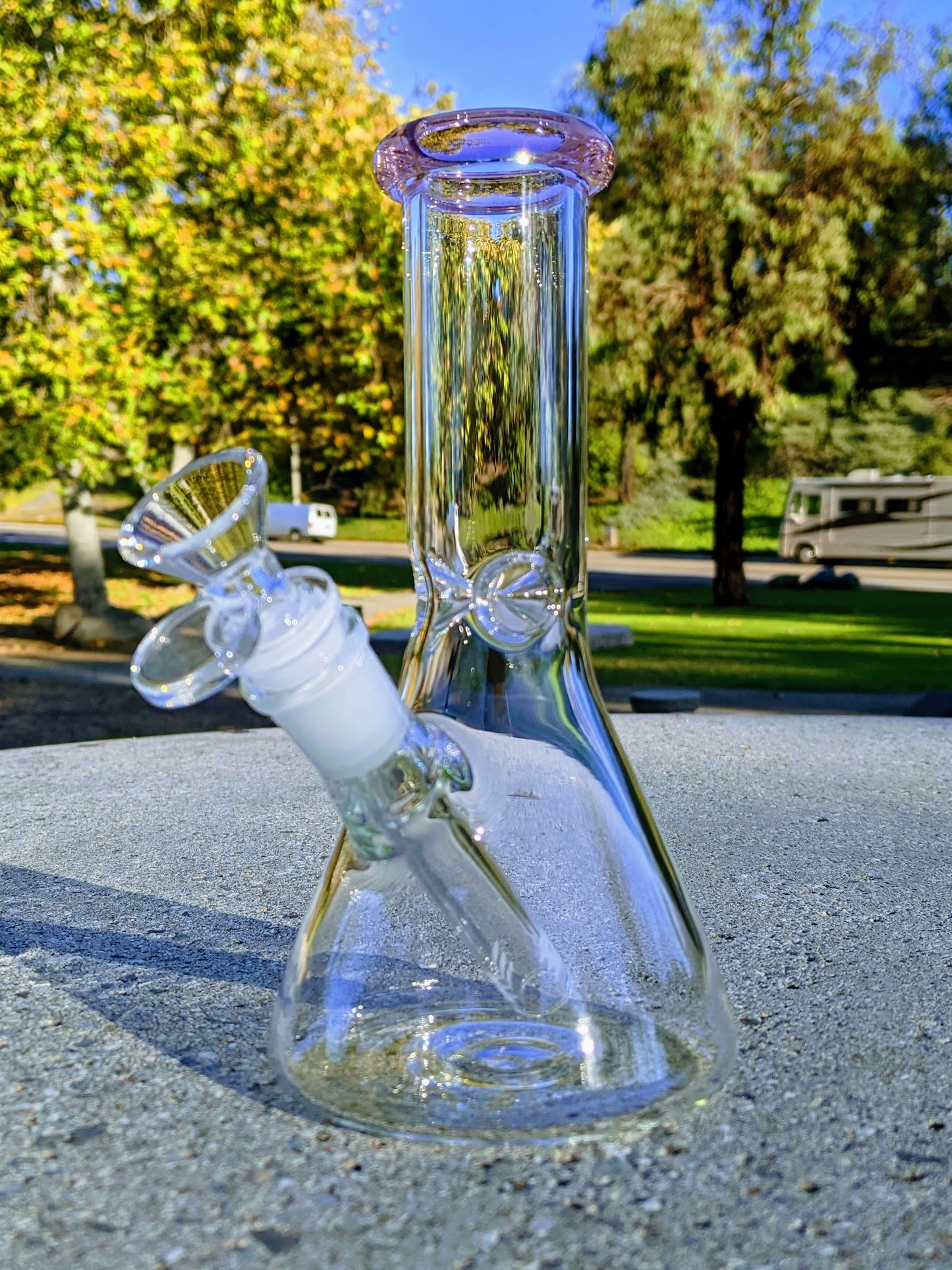 8" Classic Pink Beaker Premium Quality Glass Bong