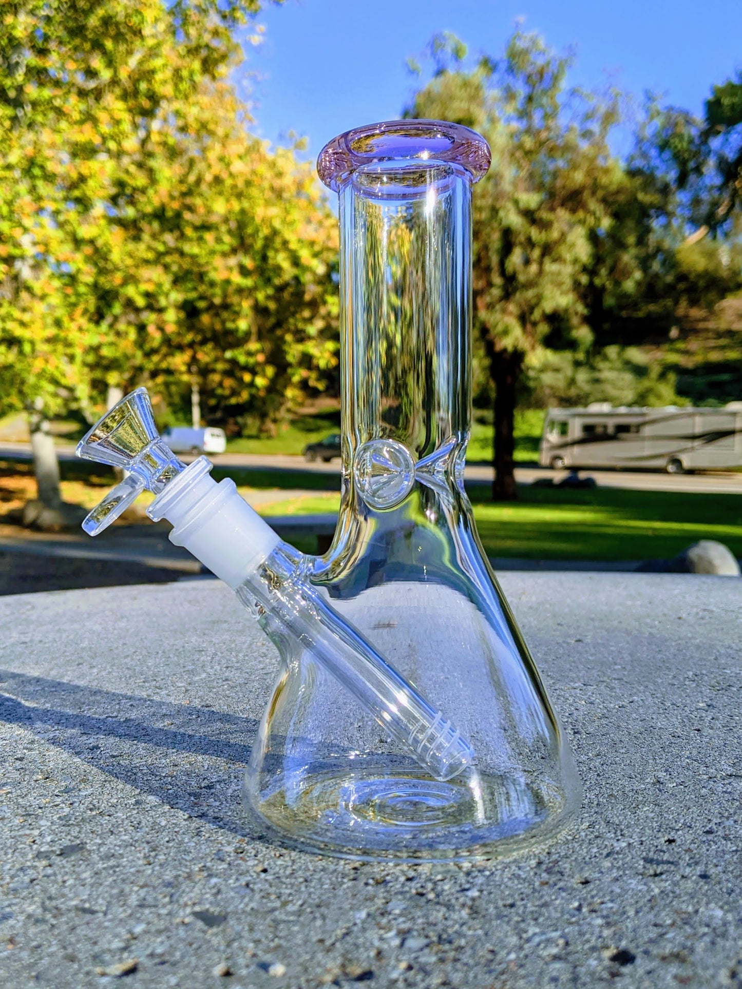 8" Classic Pink Beaker Premium Quality Glass Bong