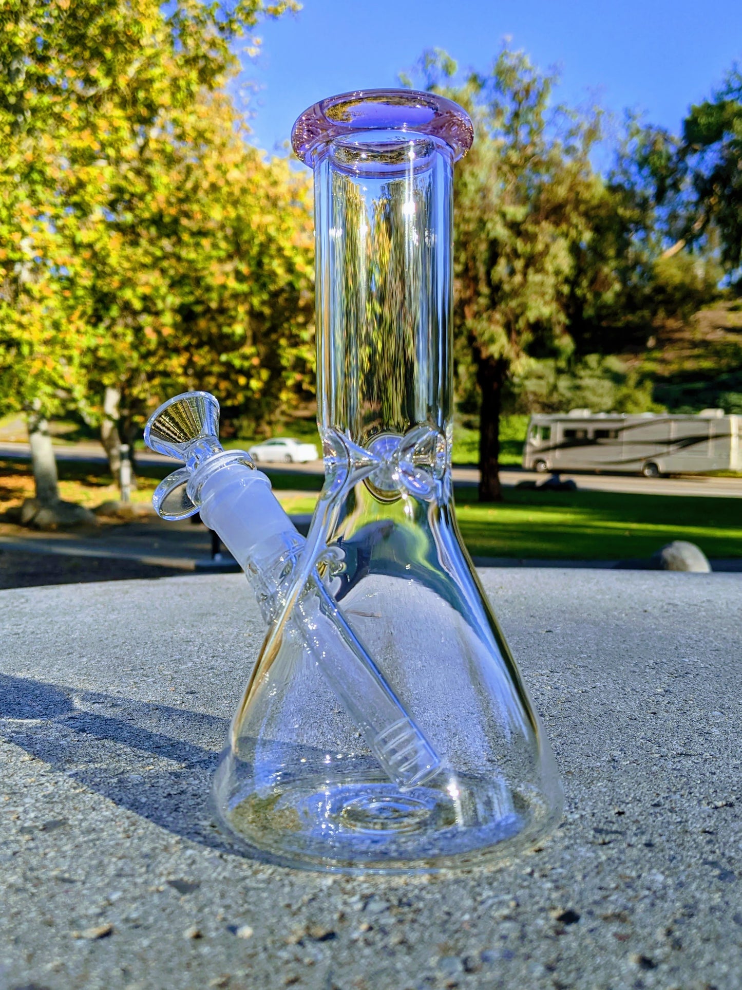 8" Classic Pink Beaker Premium Quality Glass Bong