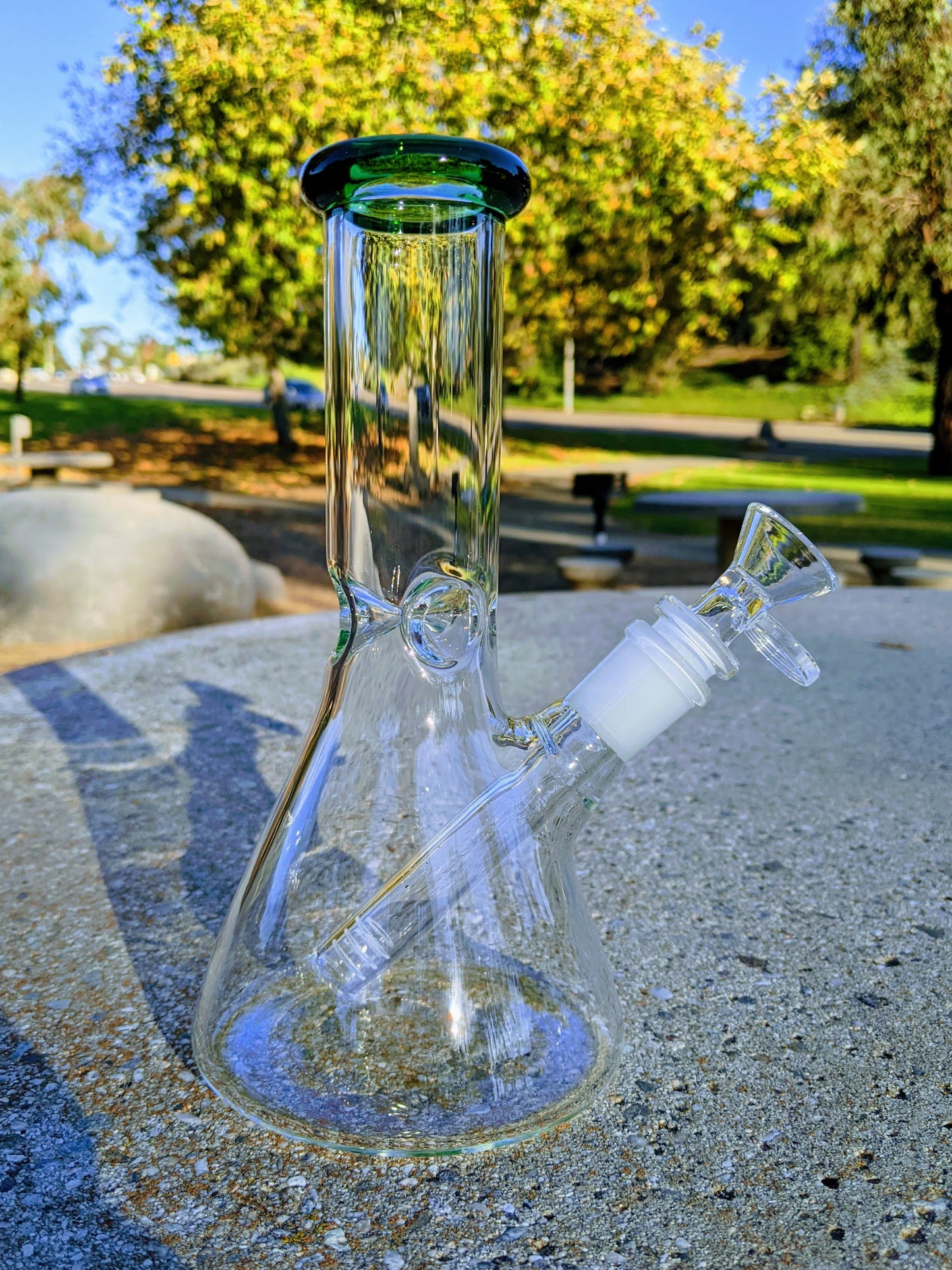 8" Classic Green Beaker Premium Quality Glass Bong