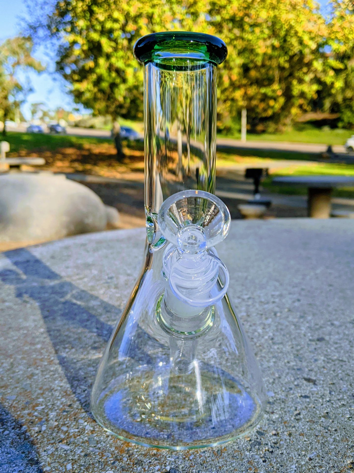 8" Classic Green Beaker Premium Quality Glass Bong