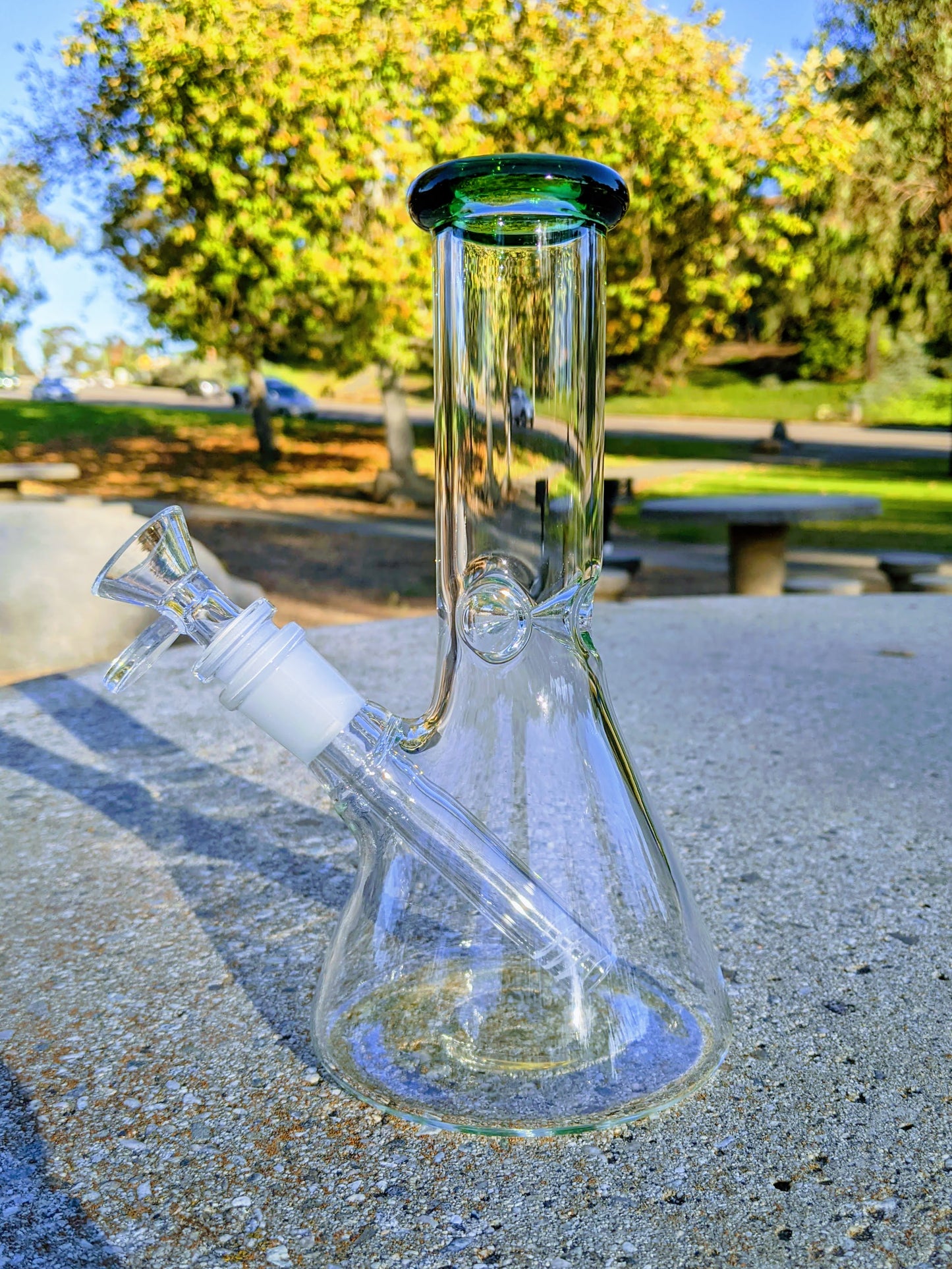 8" Classic Green Beaker Premium Quality Glass Bong