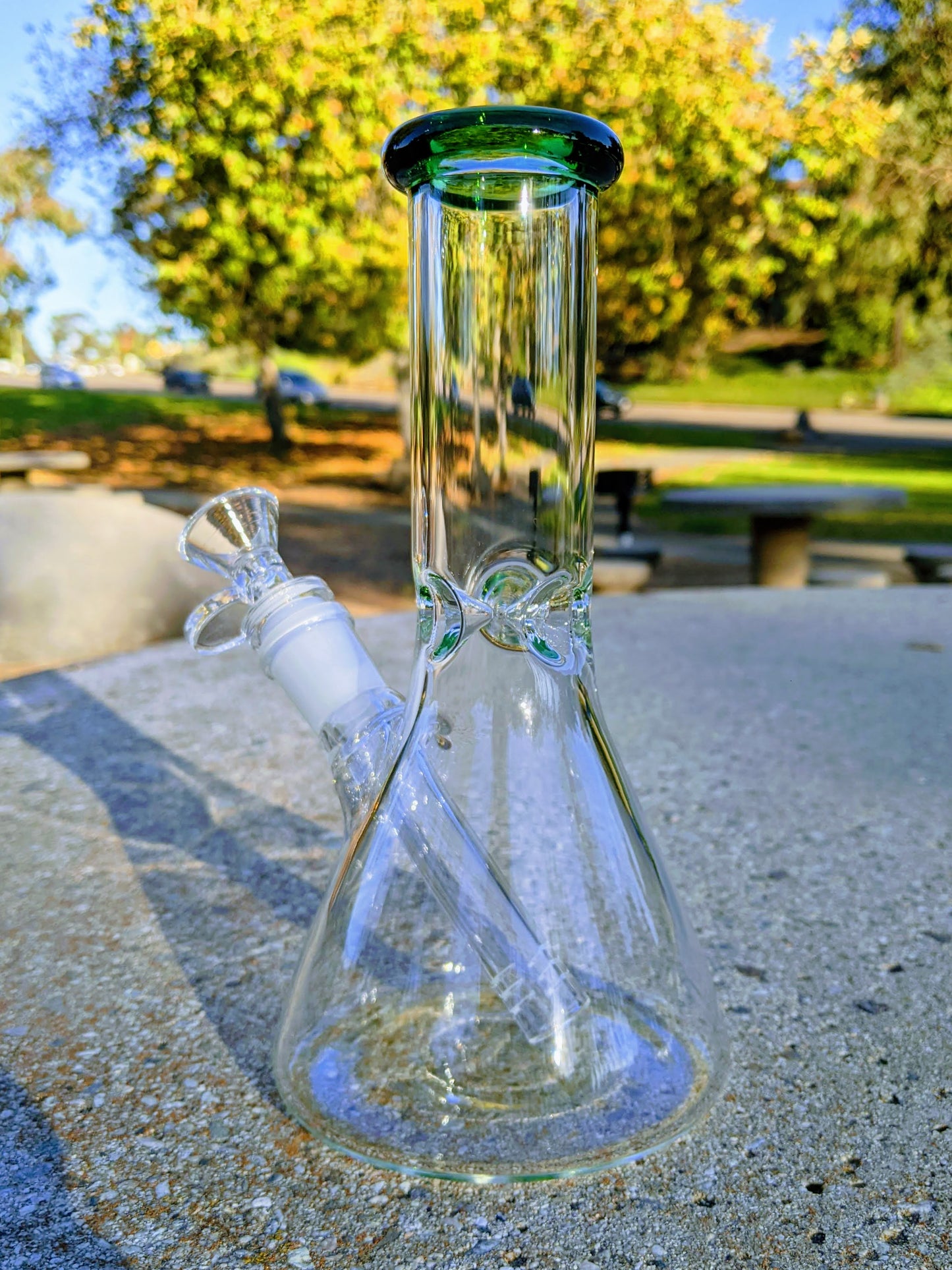 8" Classic Green Beaker Premium Quality Glass Bong