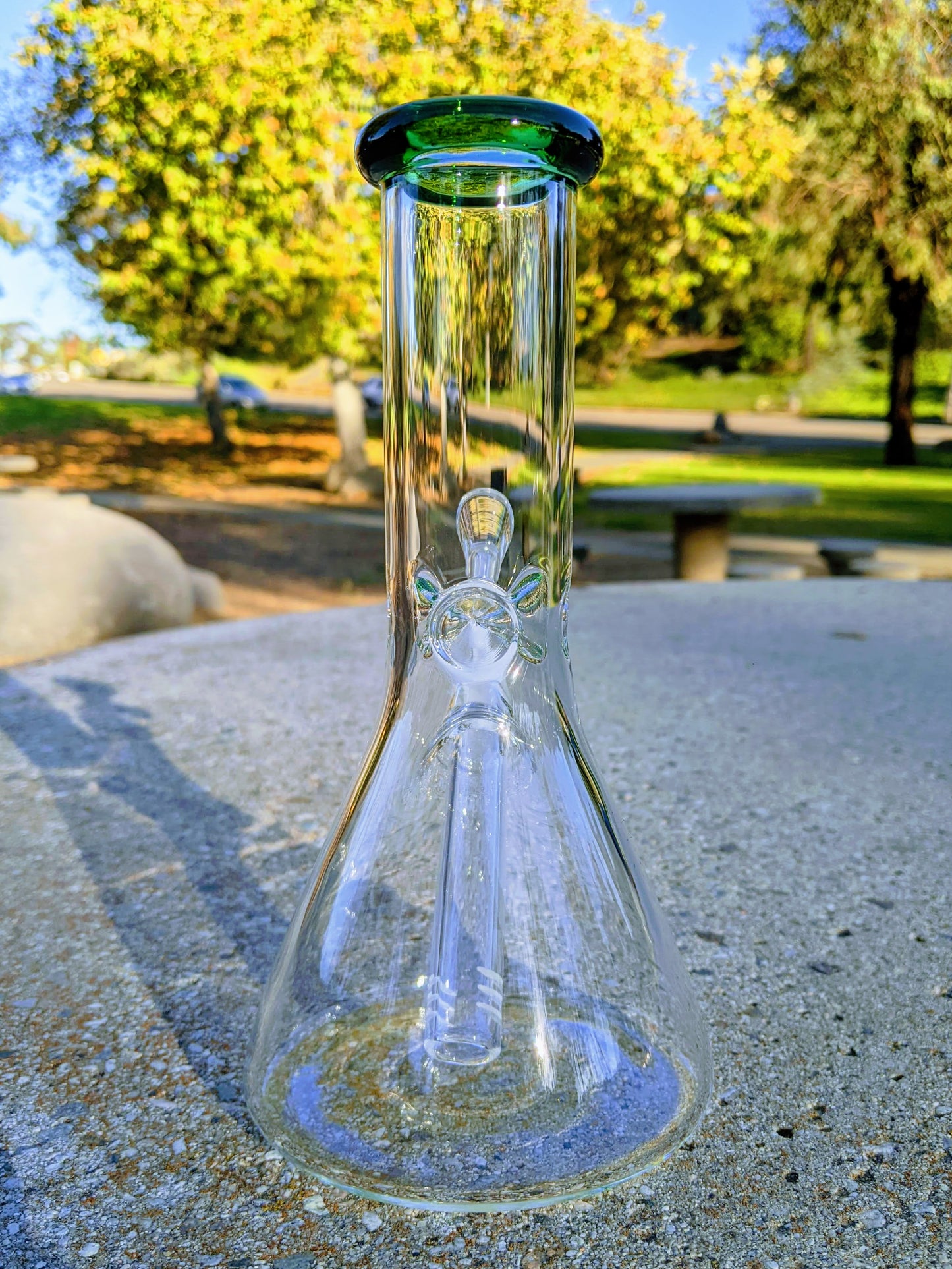 8" Classic Green Beaker Premium Quality Glass Bong