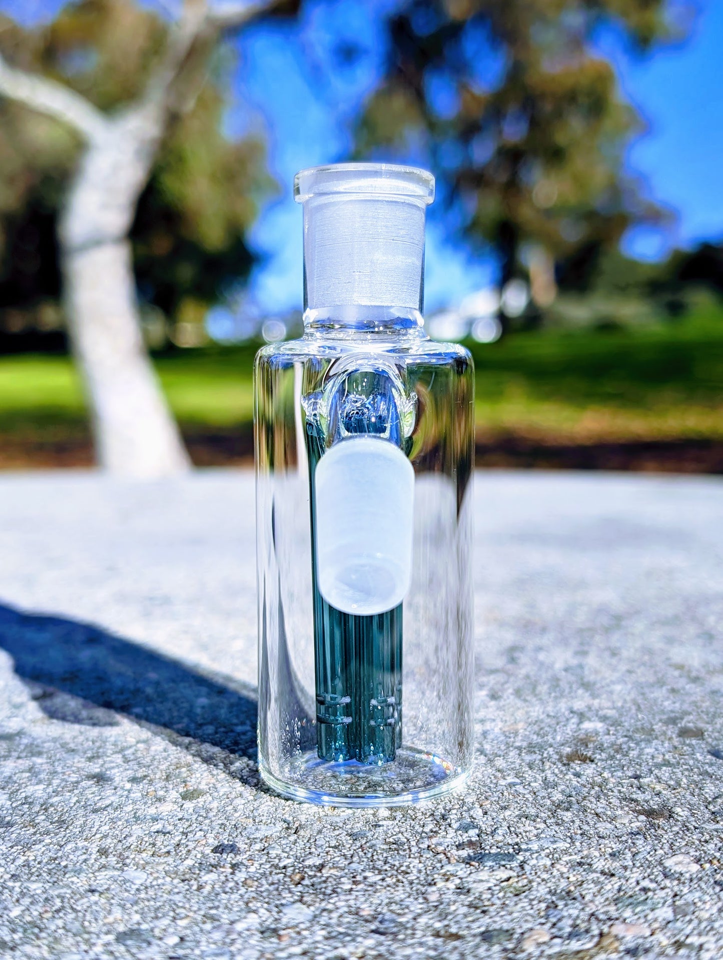 4" 14mm 45° Teal Quad Tree Perc Ash Catcher