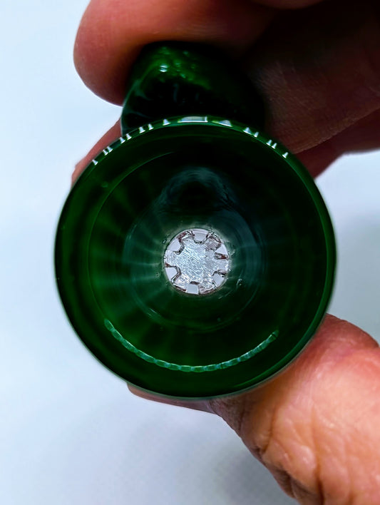 14mm Green Leaf Handle Star Screen Filter Bowl Slide