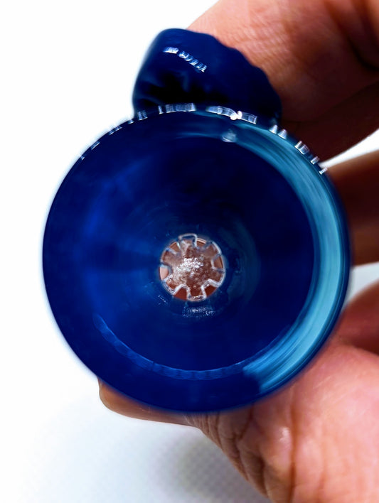 14mm Blue Leaf Handle Star Screen Filter Bowl Slide