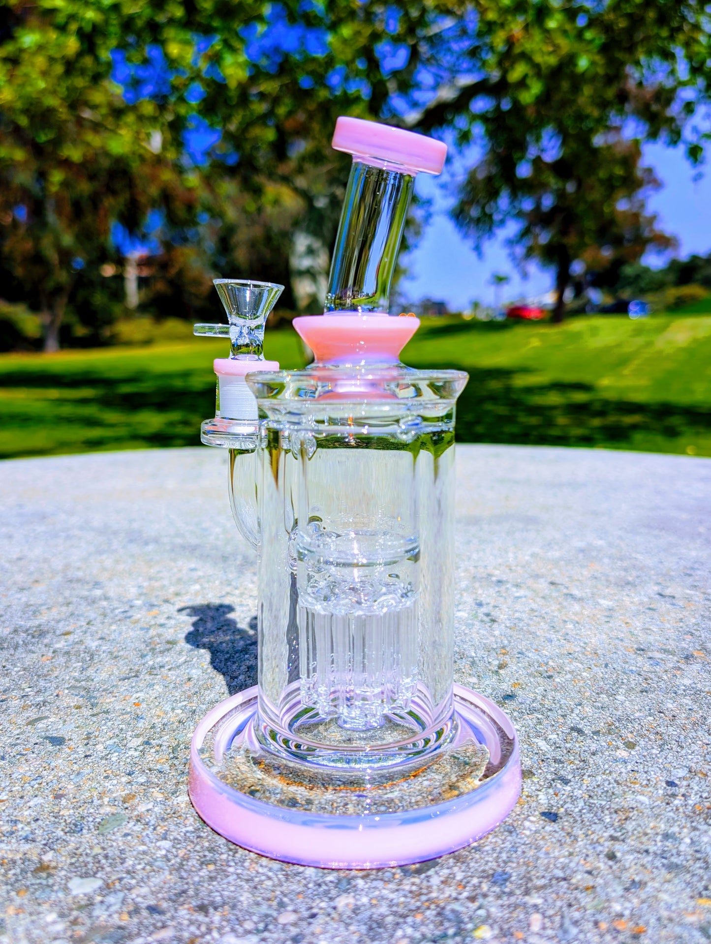 9" Thick & Heavy Pink Tree Perc Incycler Recycler
