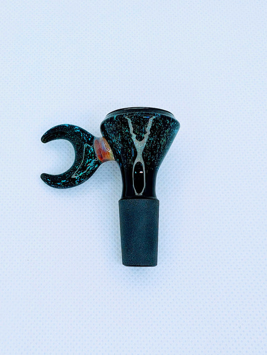 14mm Crescent Moon Crushed Opal Filter Screen Bowl Slide