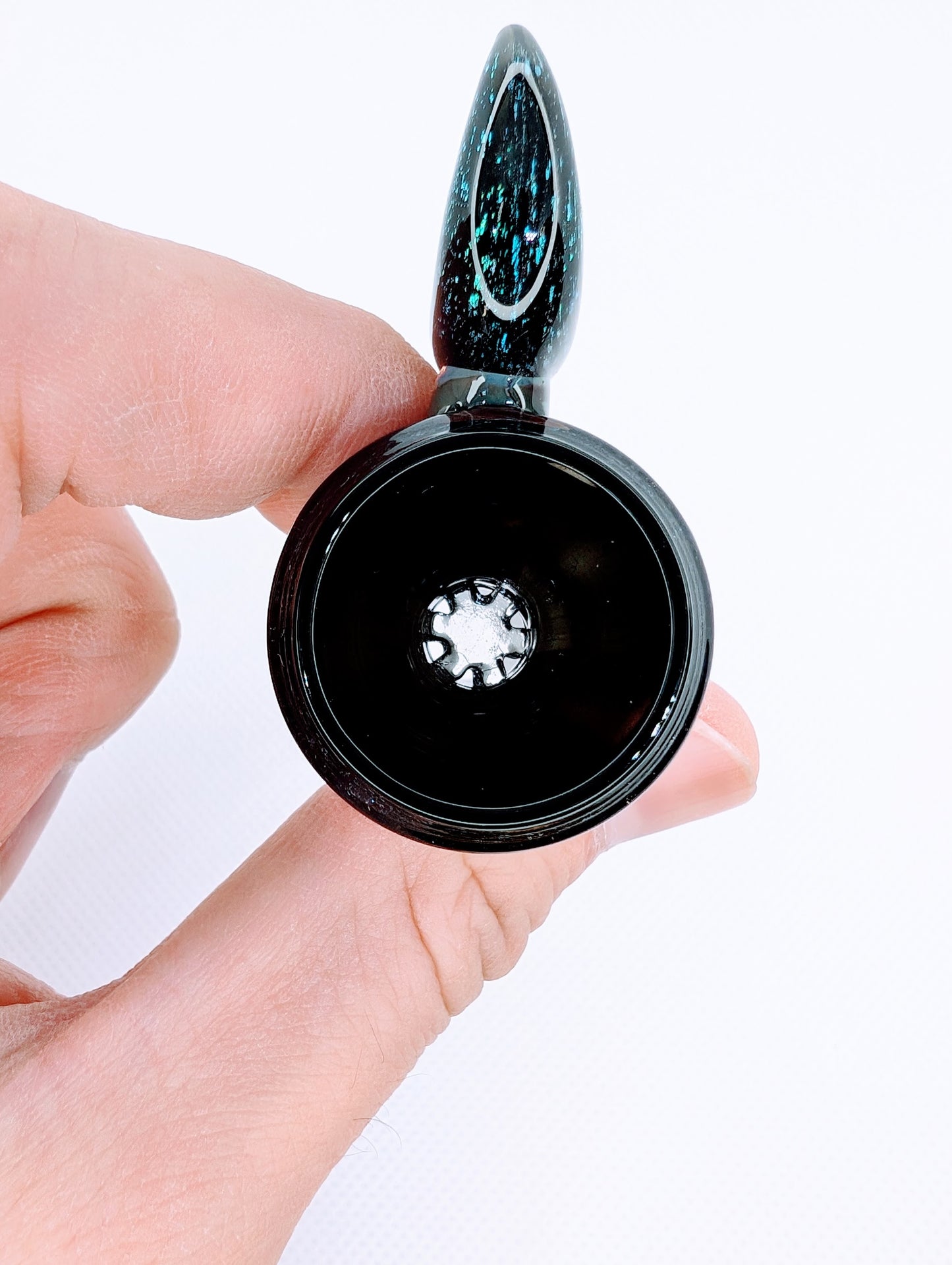 14mm Crescent Moon Crushed Opal Filter Screen Bowl Slide