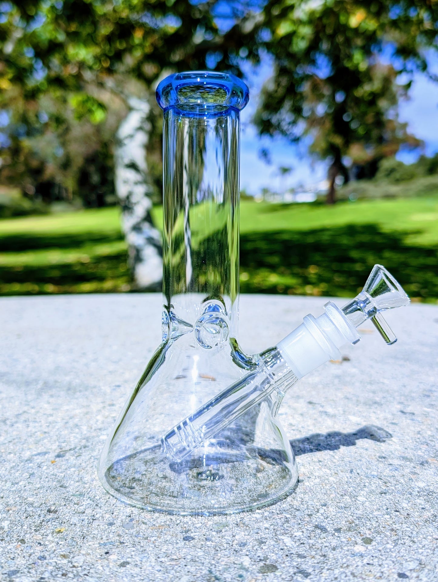 8" Classic Blue Beaker Premium Quality Glass Bong