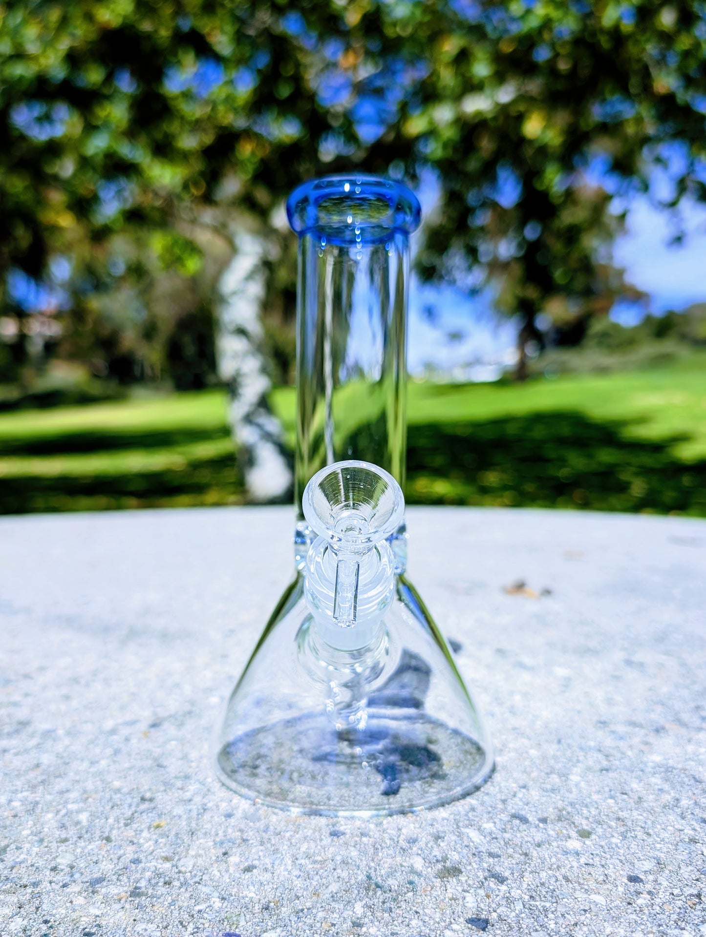 8" Classic Blue Beaker Premium Quality Glass Bong