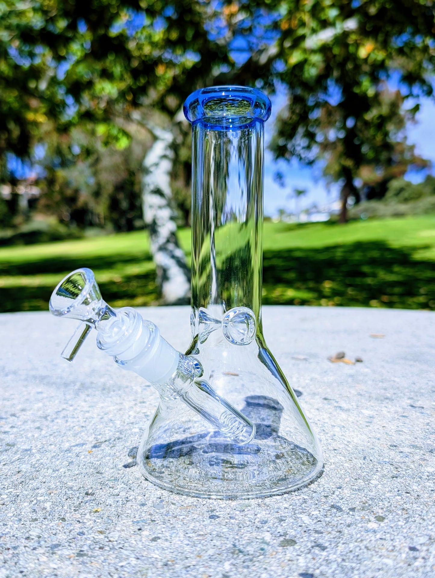 8" Classic Blue Beaker Premium Quality Glass Bong