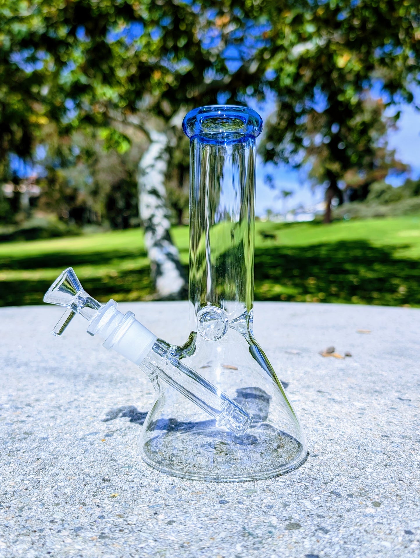 8" Classic Blue Beaker Premium Quality Glass Bong