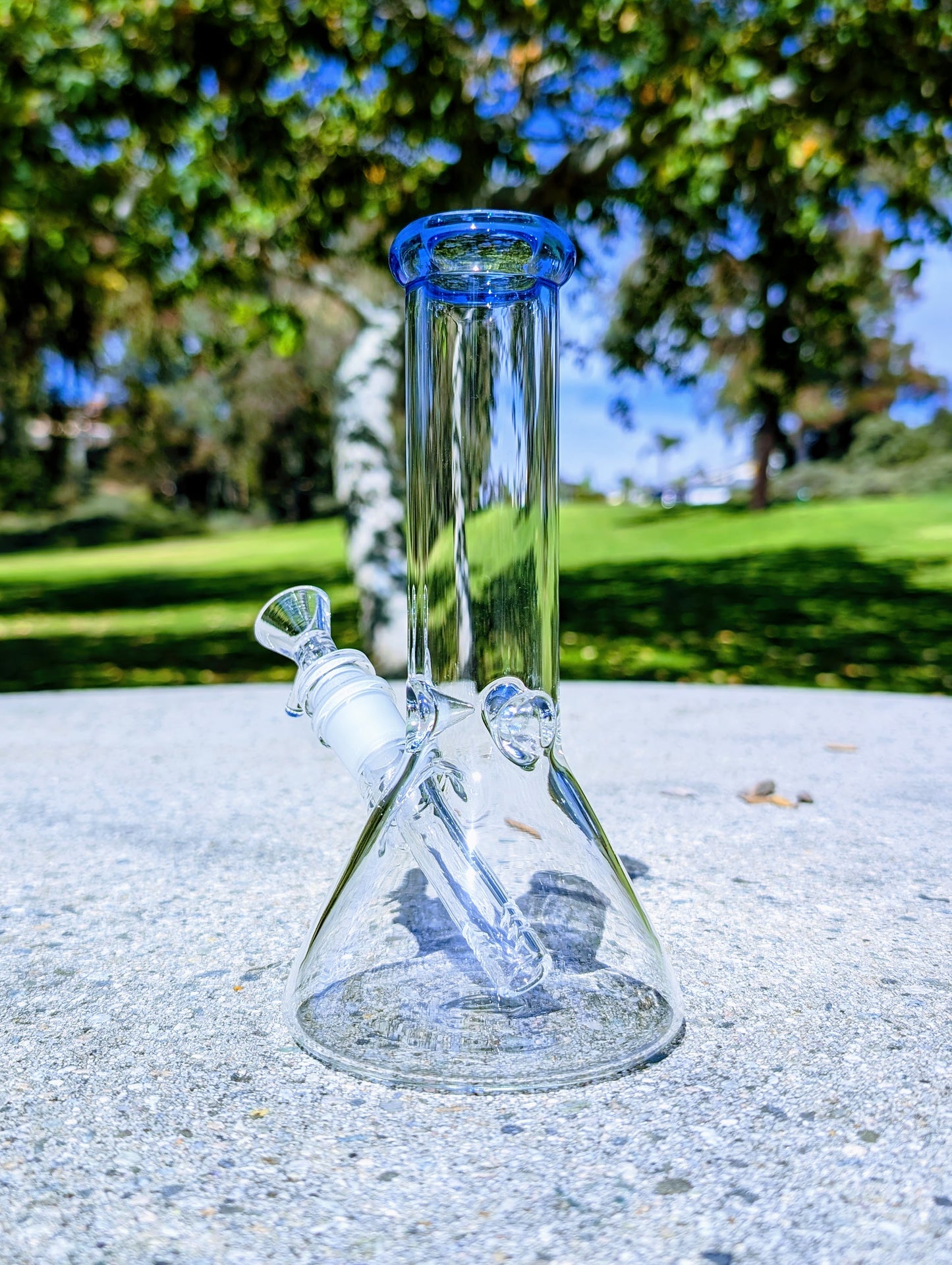 8" Classic Blue Beaker Premium Quality Glass Bong