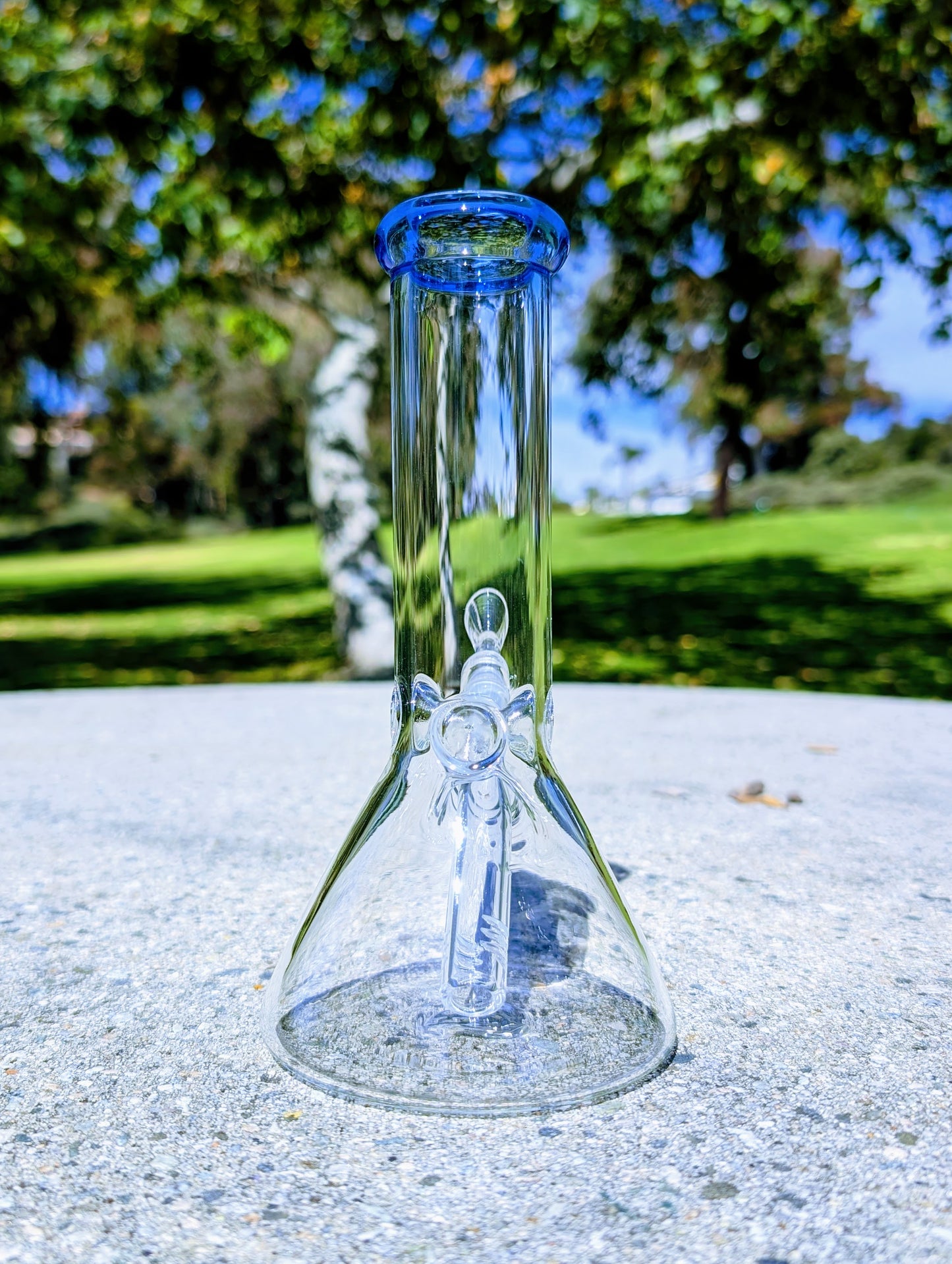 8" Classic Blue Beaker Premium Quality Glass Bong