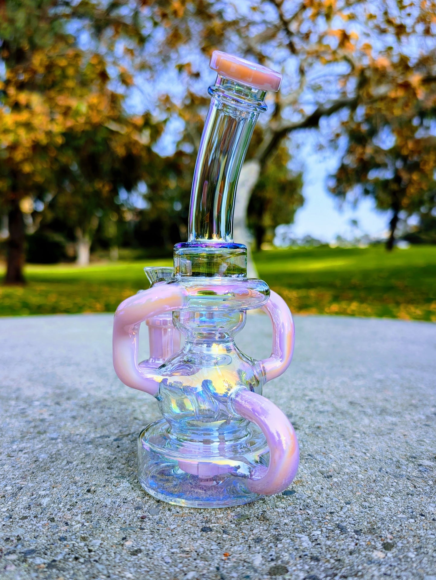 8" Pink Rainbow Matrix Recycler Rig