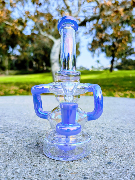 8" Blue Rainbow Matrix Recycler Rig