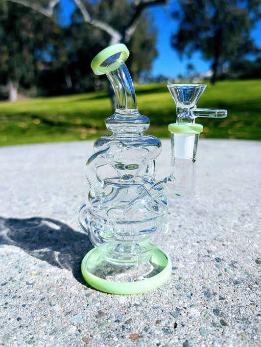 6.5" Green Fab Egg Recycler Rig