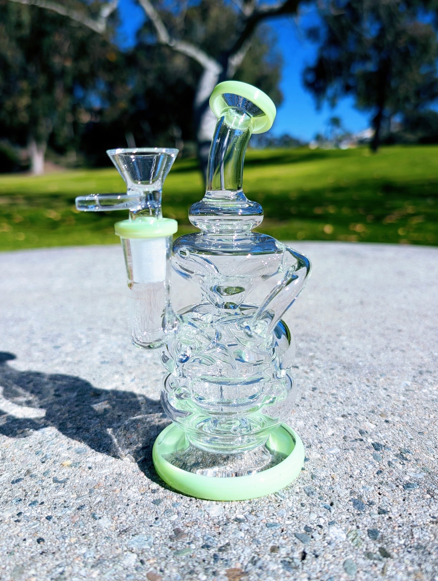6.5" Green Fab Egg Recycler Rig