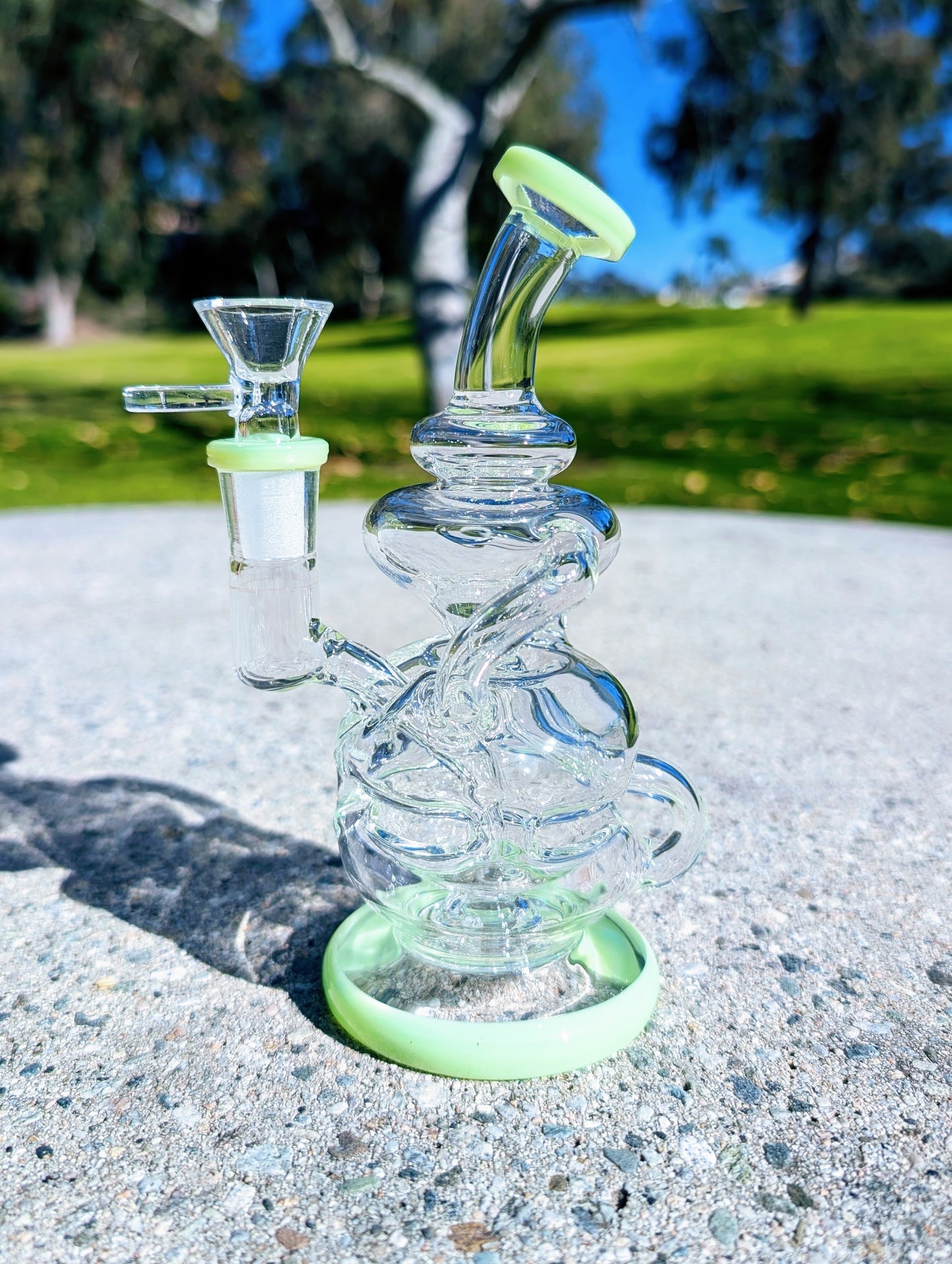 6.5" Green Fab Egg Recycler Rig