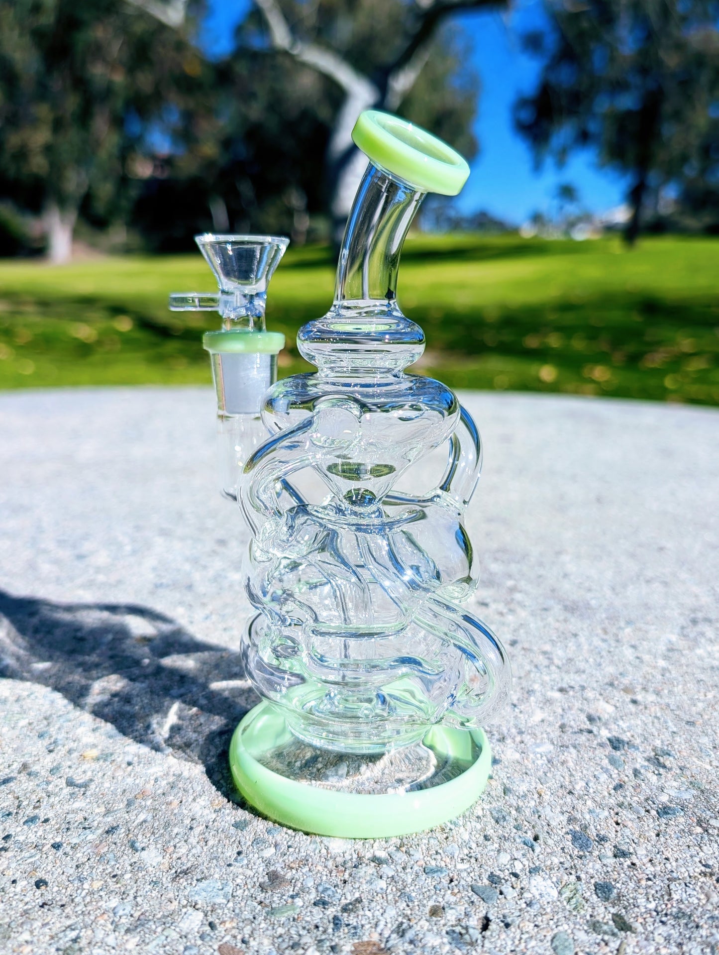 6.5" Green Fab Egg Recycler Rig