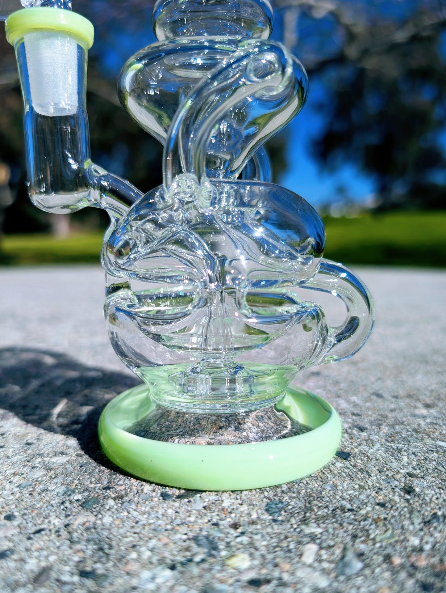 6.5" Green Fab Egg Recycler Rig