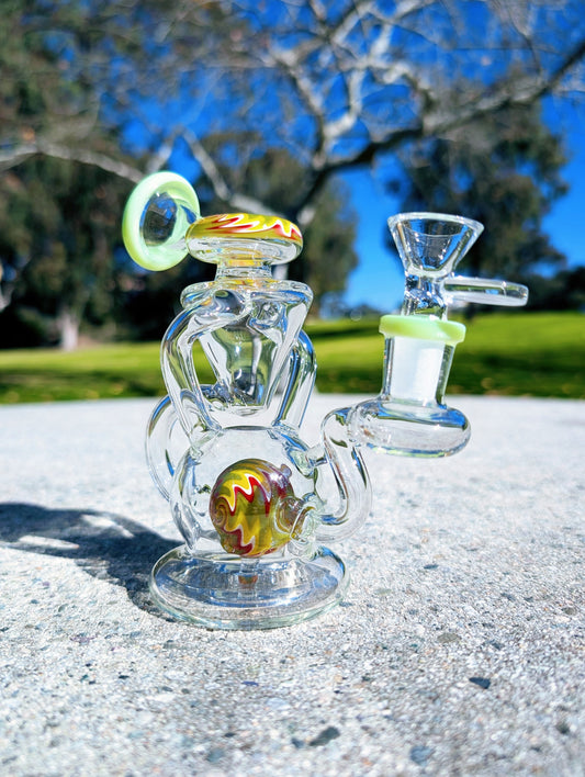 6” Green Wig Wag Vortex Recycler Rig