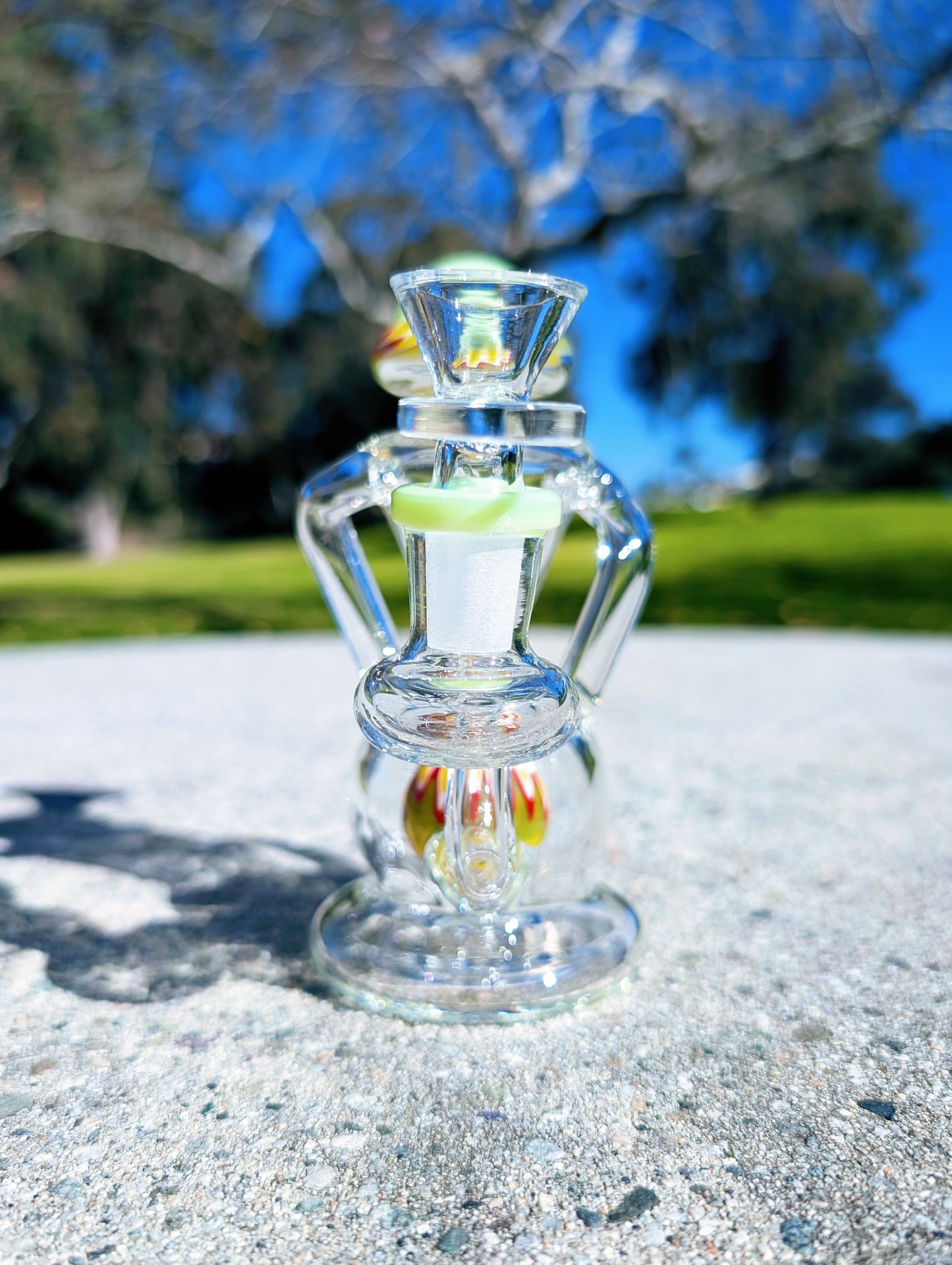 6” Green Wig Wag Vortex Recycler Rig