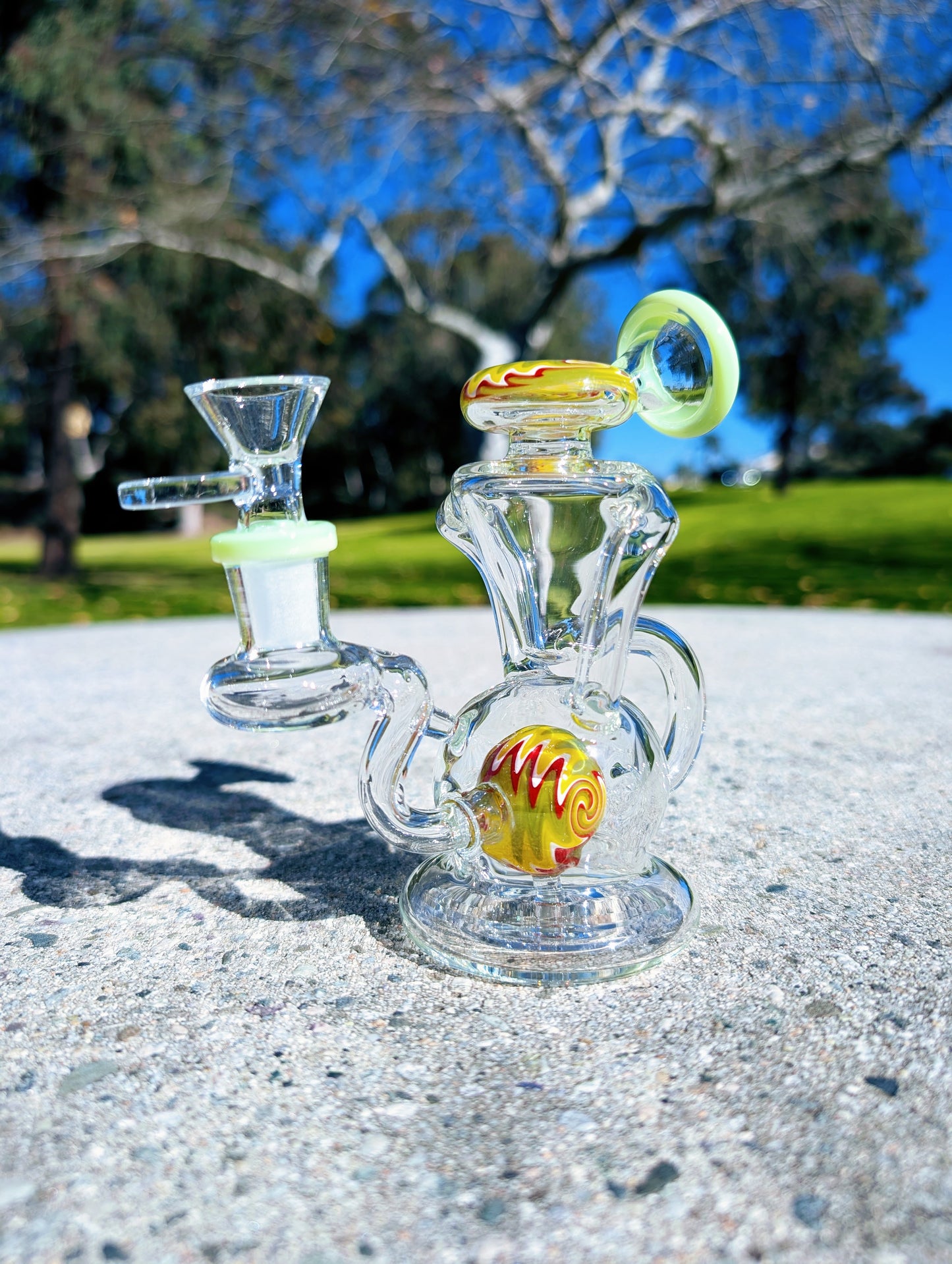 6” Green Wig Wag Vortex Recycler Rig
