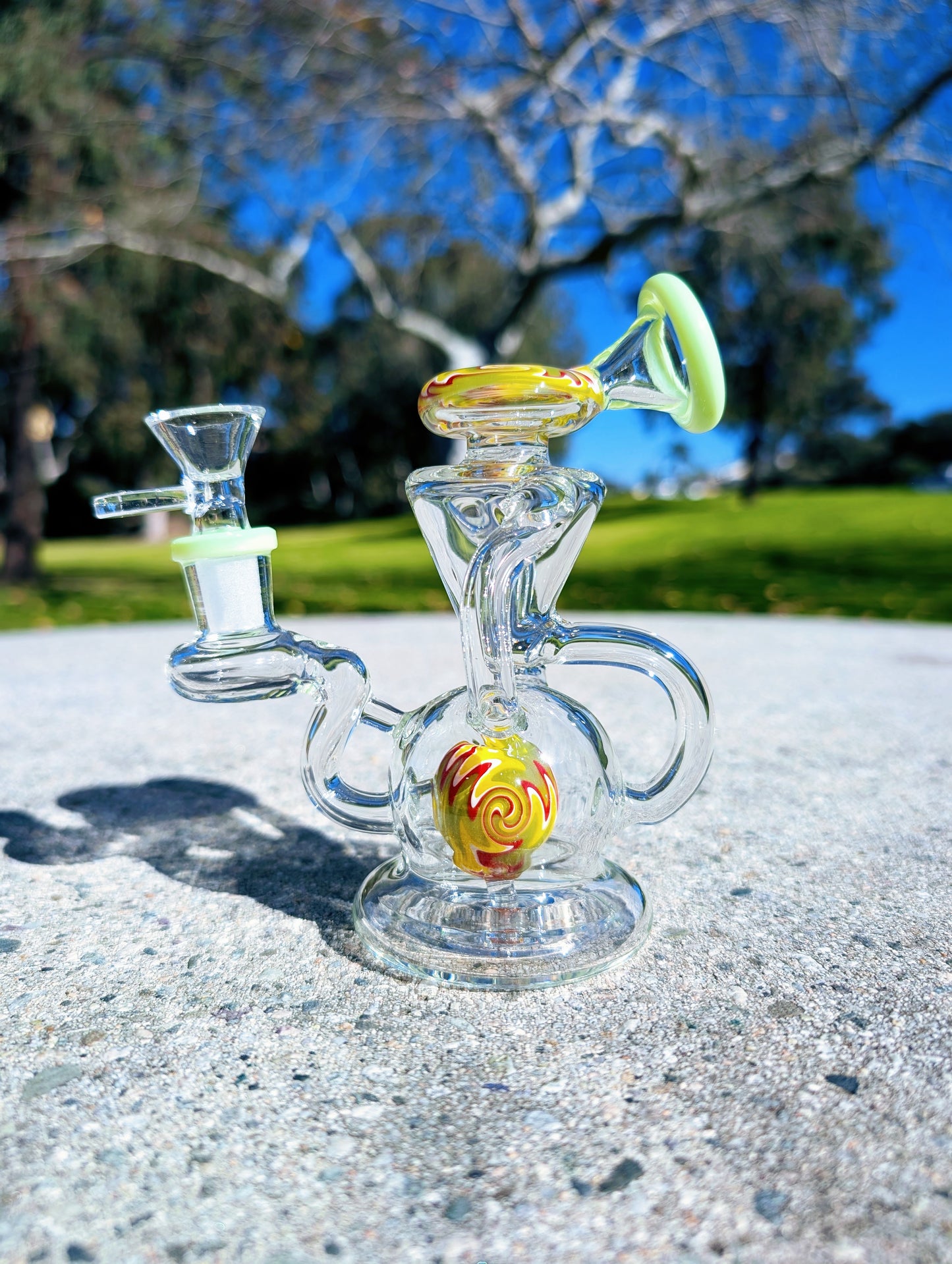 6” Green Wig Wag Vortex Recycler Rig
