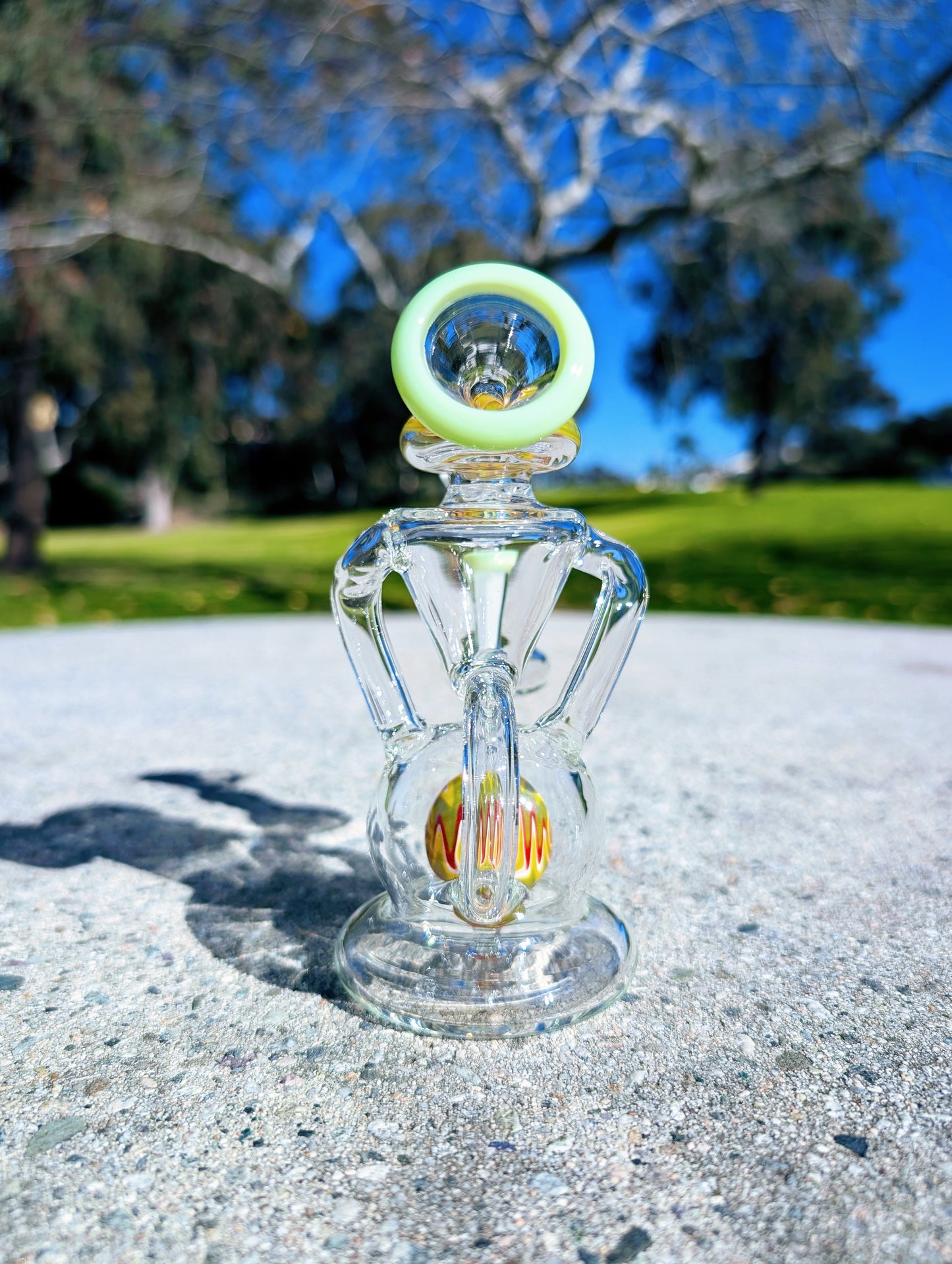 6” Green Wig Wag Vortex Recycler Rig