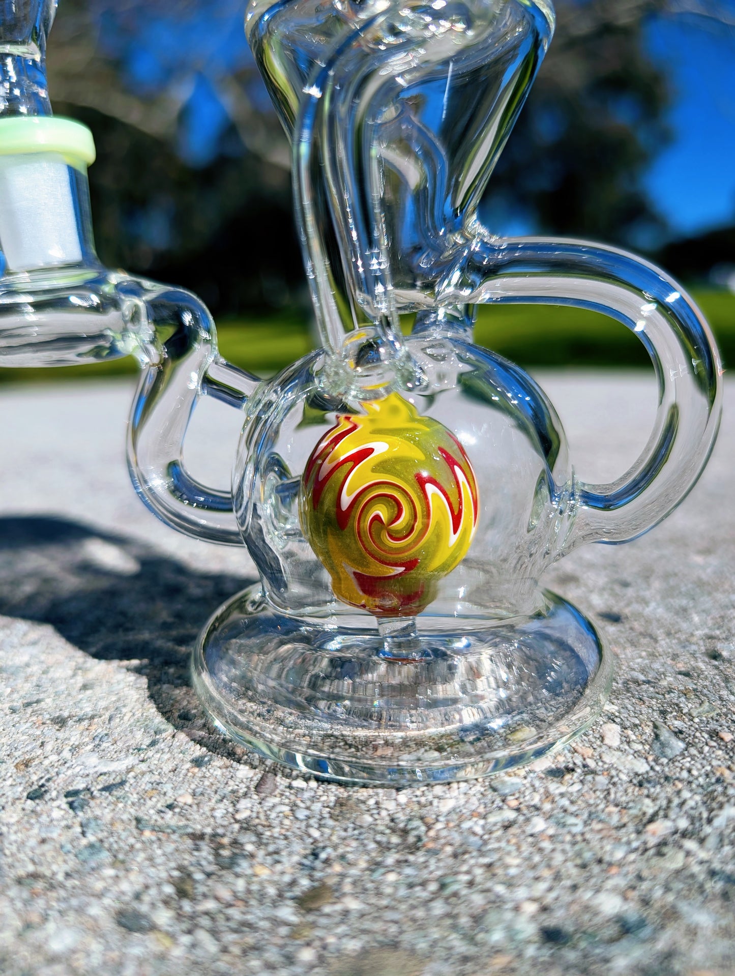 6” Green Wig Wag Vortex Recycler Rig