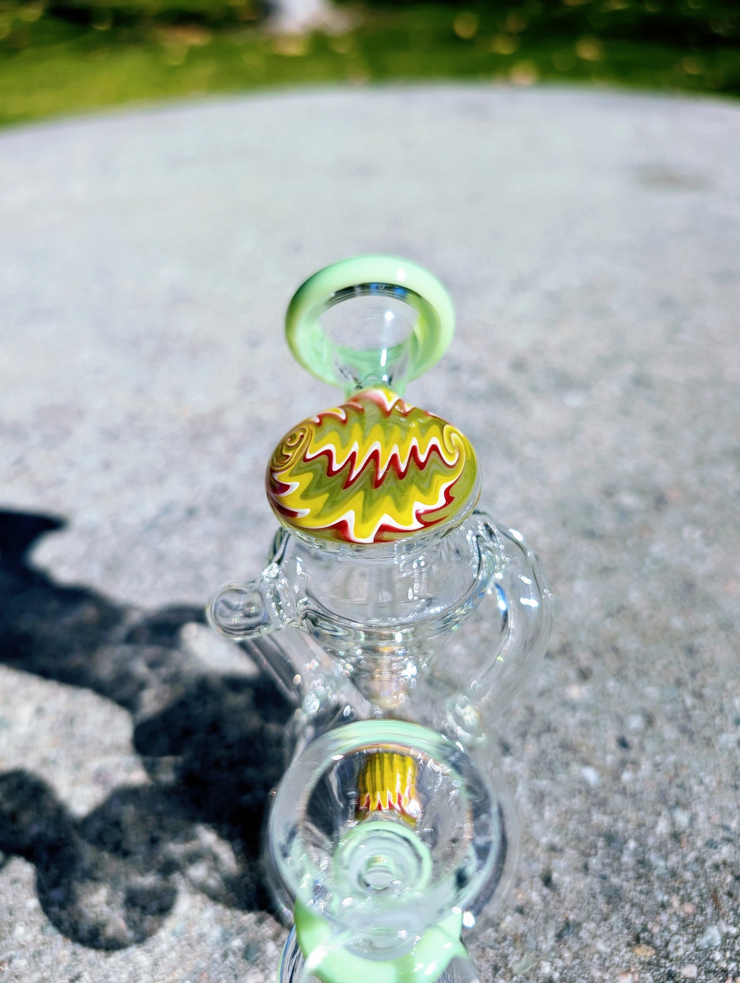 6” Green Wig Wag Vortex Recycler Rig