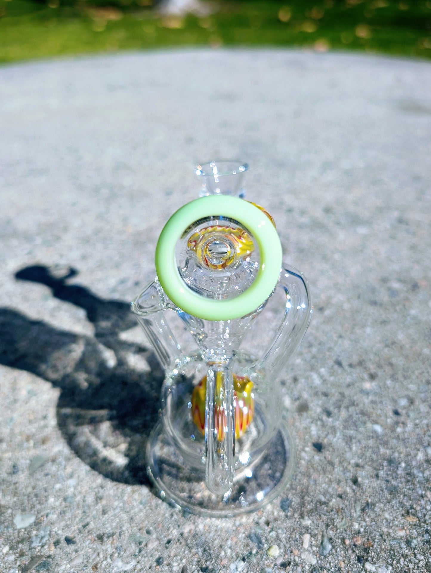 6” Green Wig Wag Vortex Recycler Rig