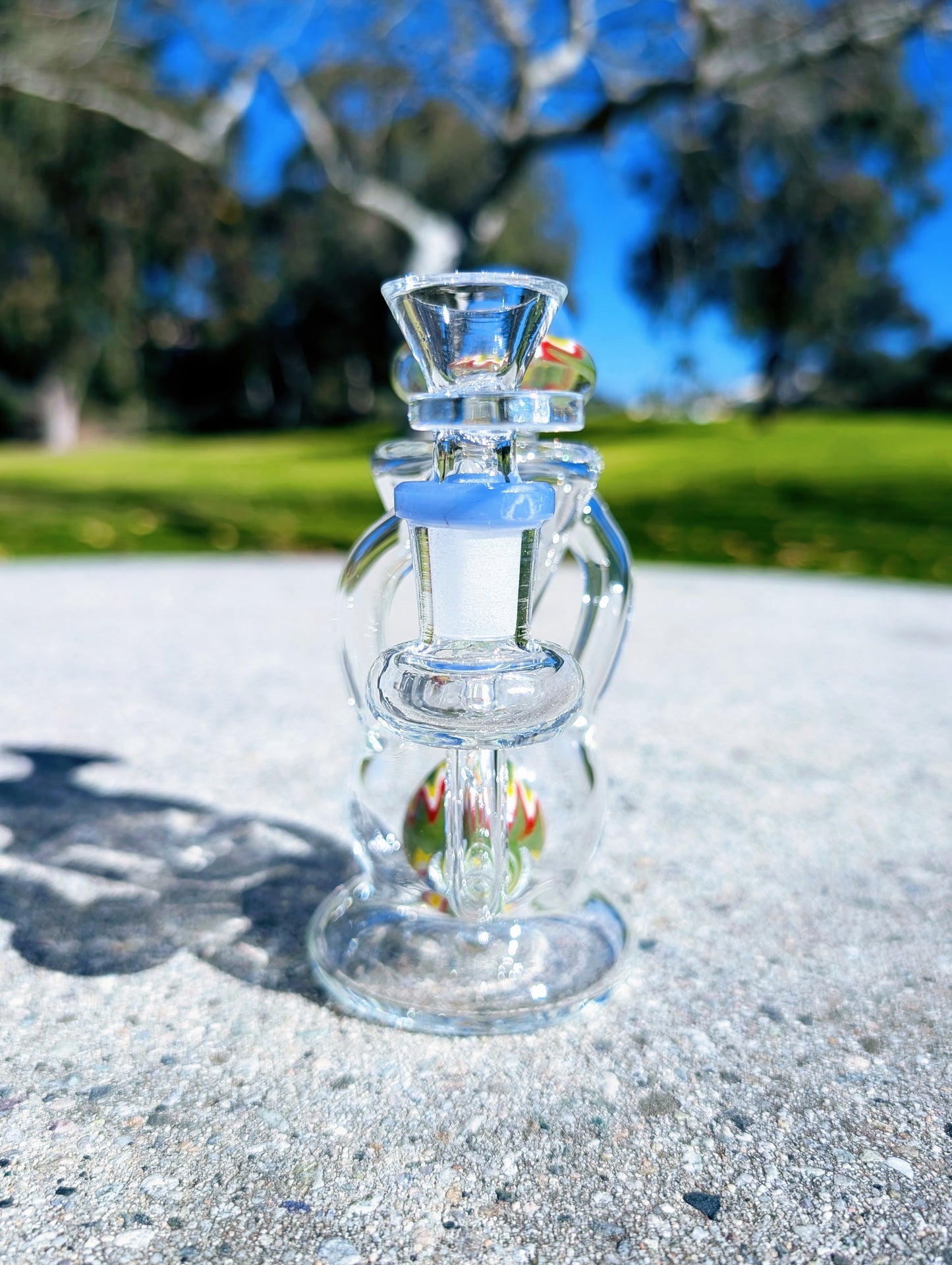 6” Blue Wig Wag Vortex Recycler Rig