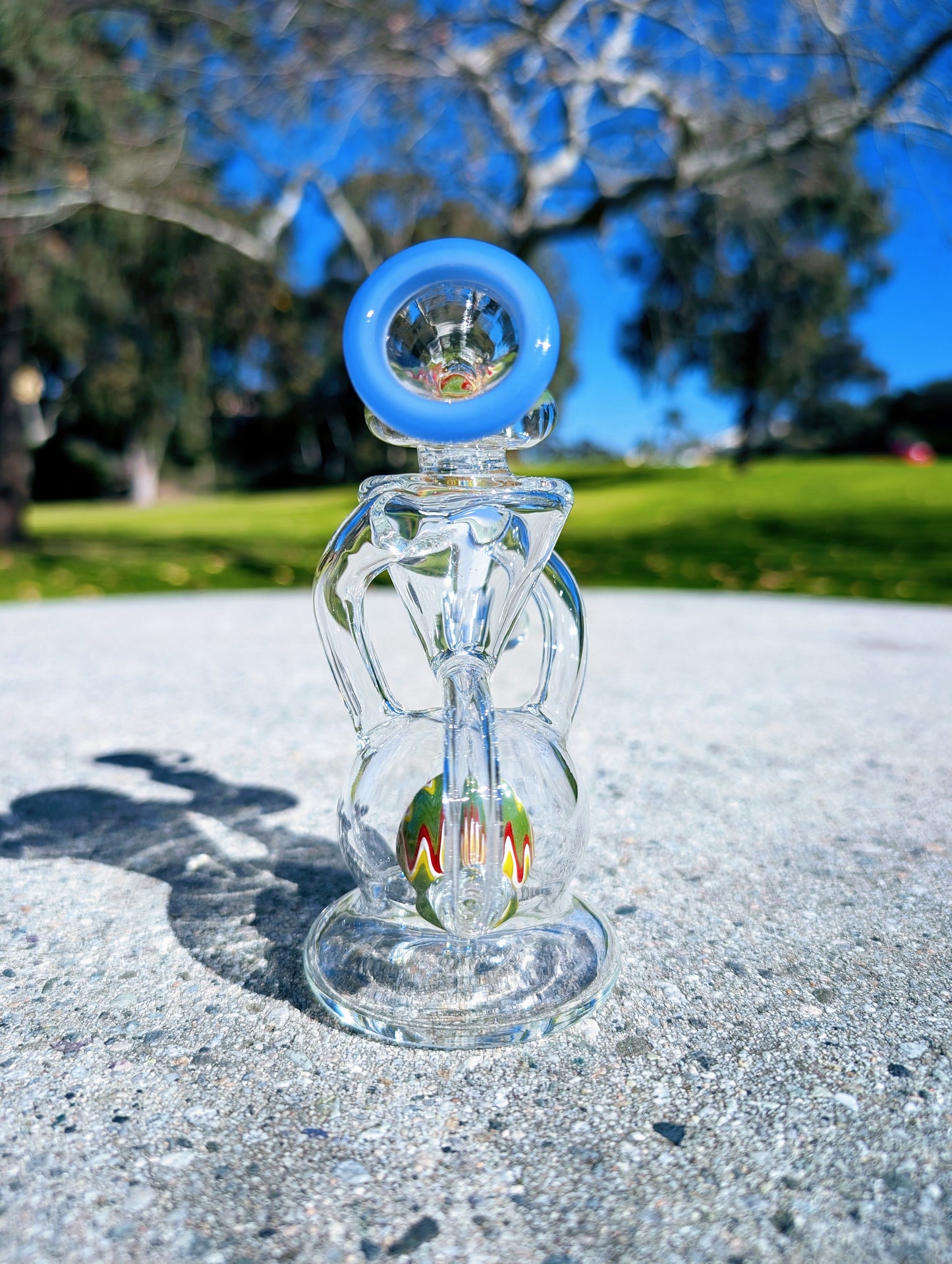 6” Blue Wig Wag Vortex Recycler Rig