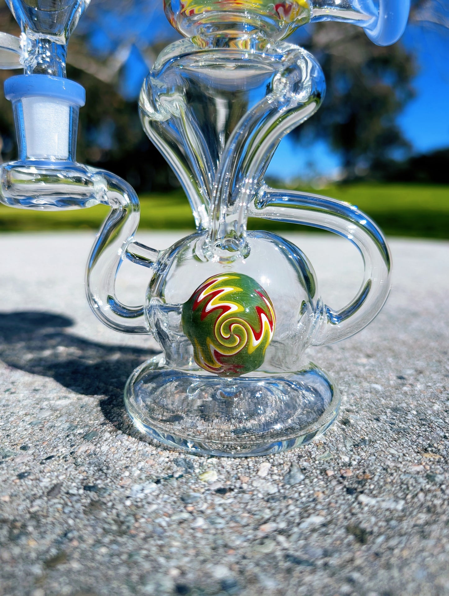 6” Blue Wig Wag Vortex Recycler Rig