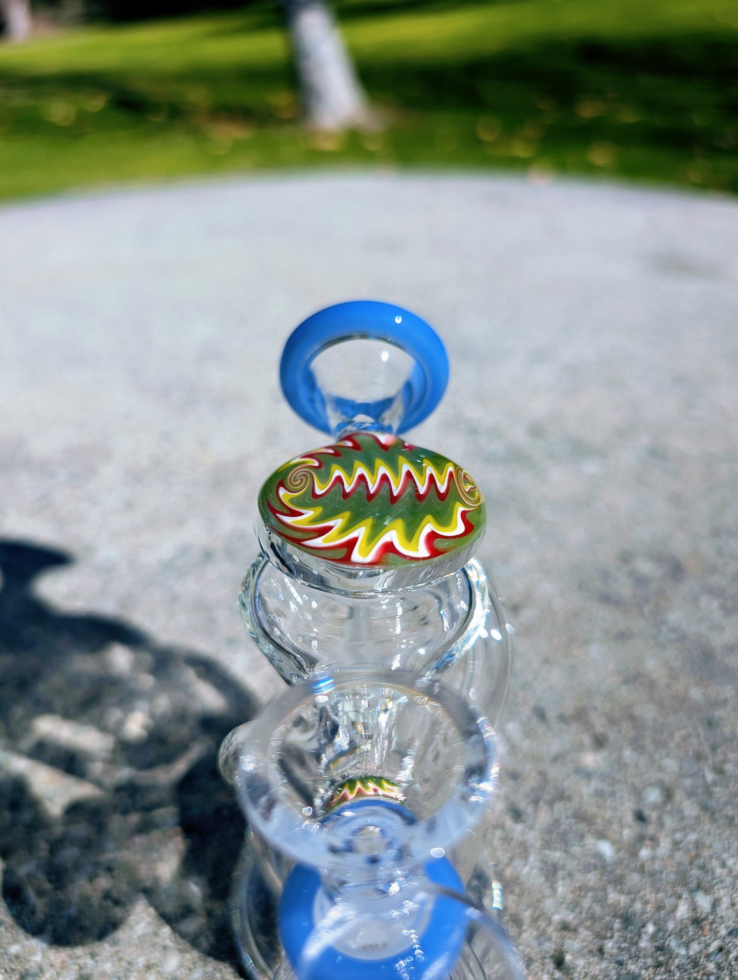 6” Blue Wig Wag Vortex Recycler Rig