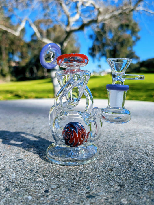 6” Purple Wig Wag Vortex Recycler Rig