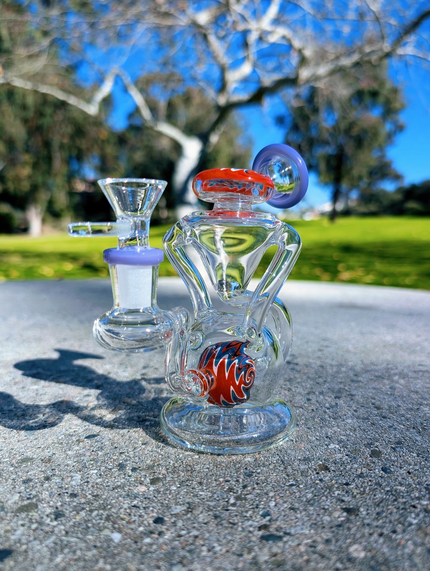 6” Purple Wig Wag Vortex Recycler Rig
