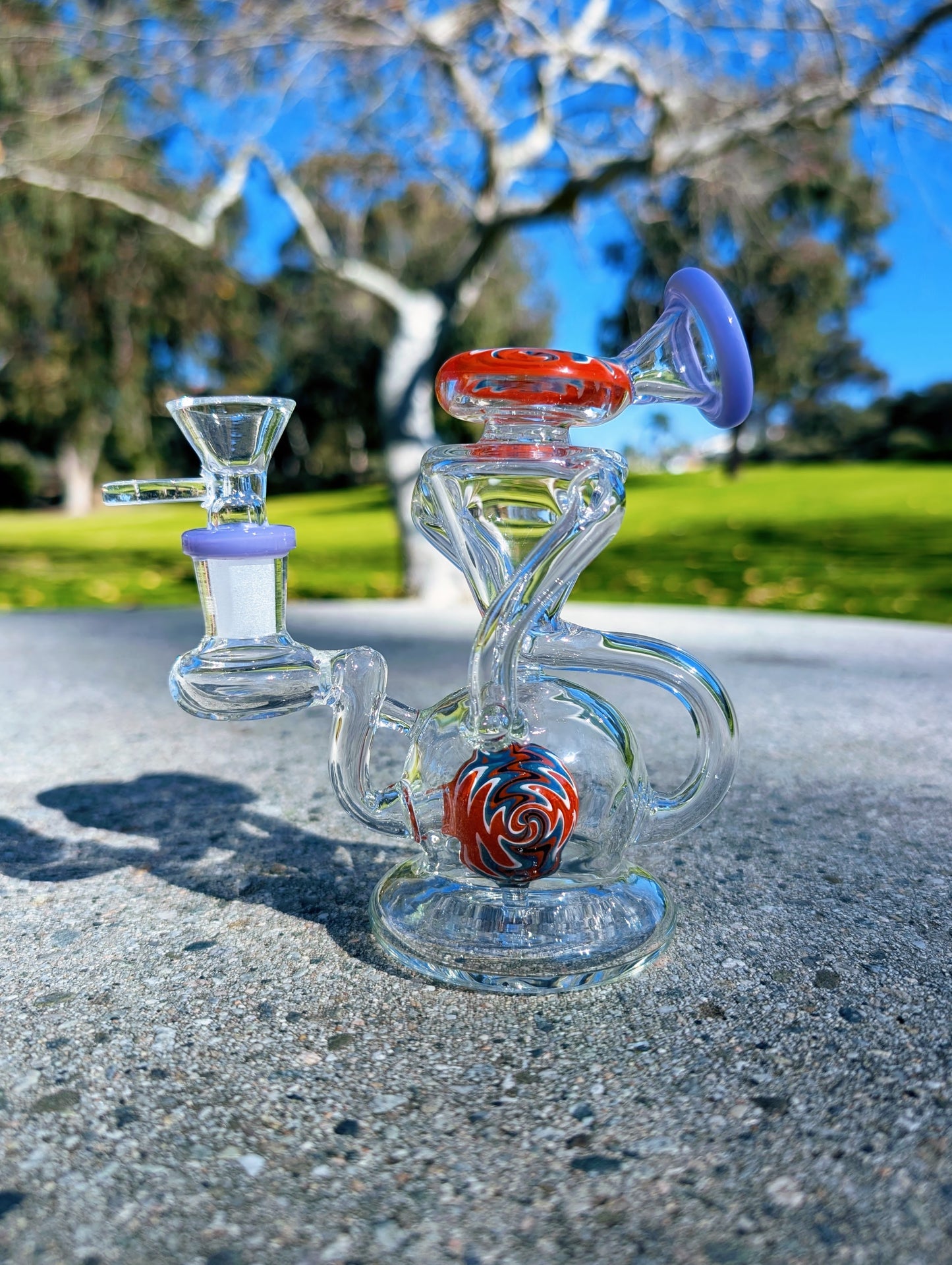 6” Purple Wig Wag Vortex Recycler Rig