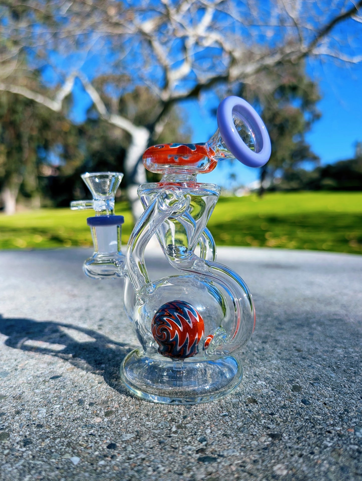 6” Purple Wig Wag Vortex Recycler Rig