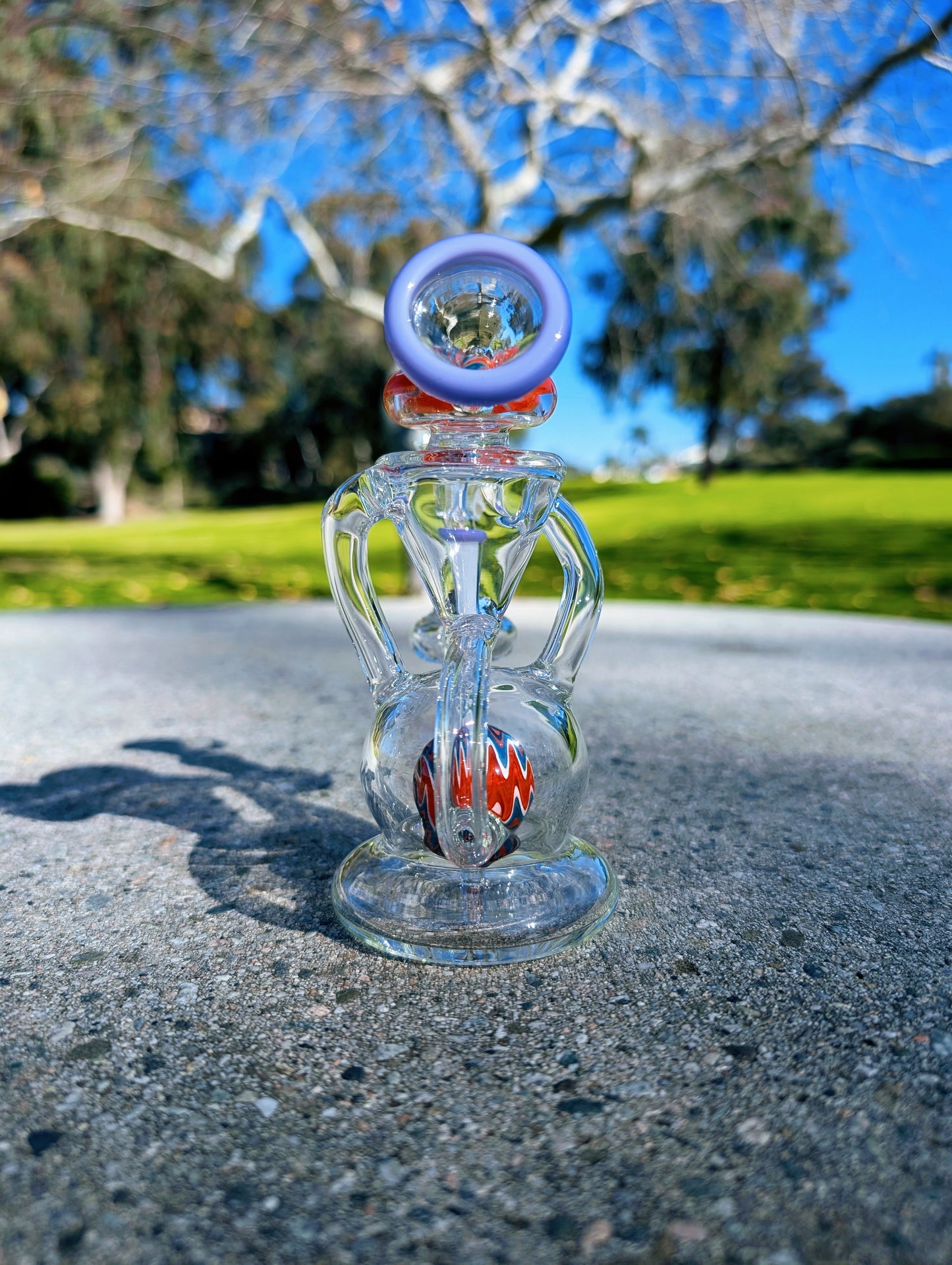 6” Purple Wig Wag Vortex Recycler Rig