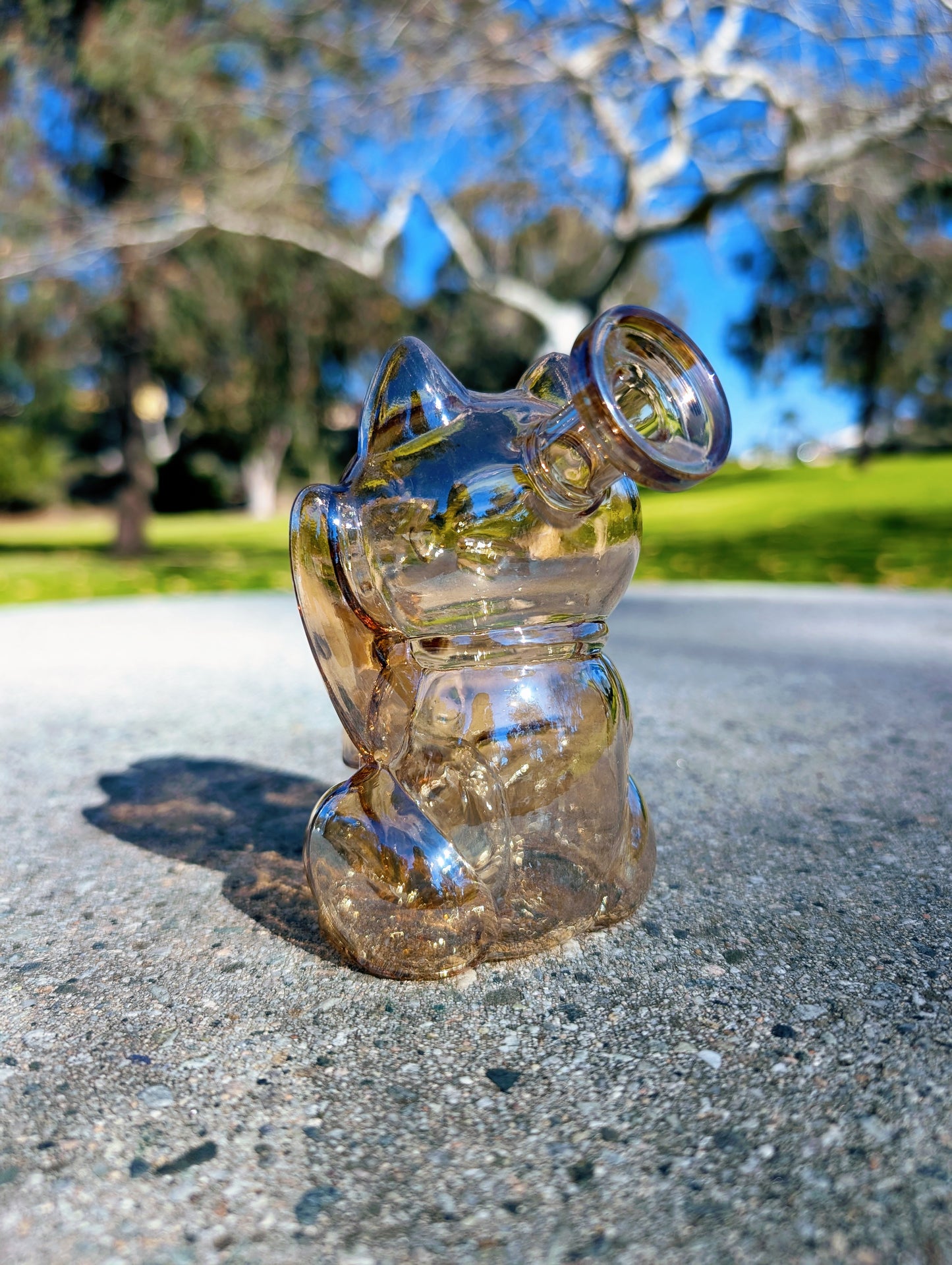 5.5" Gold Waving Lucky Cat Maneki Neko Rig