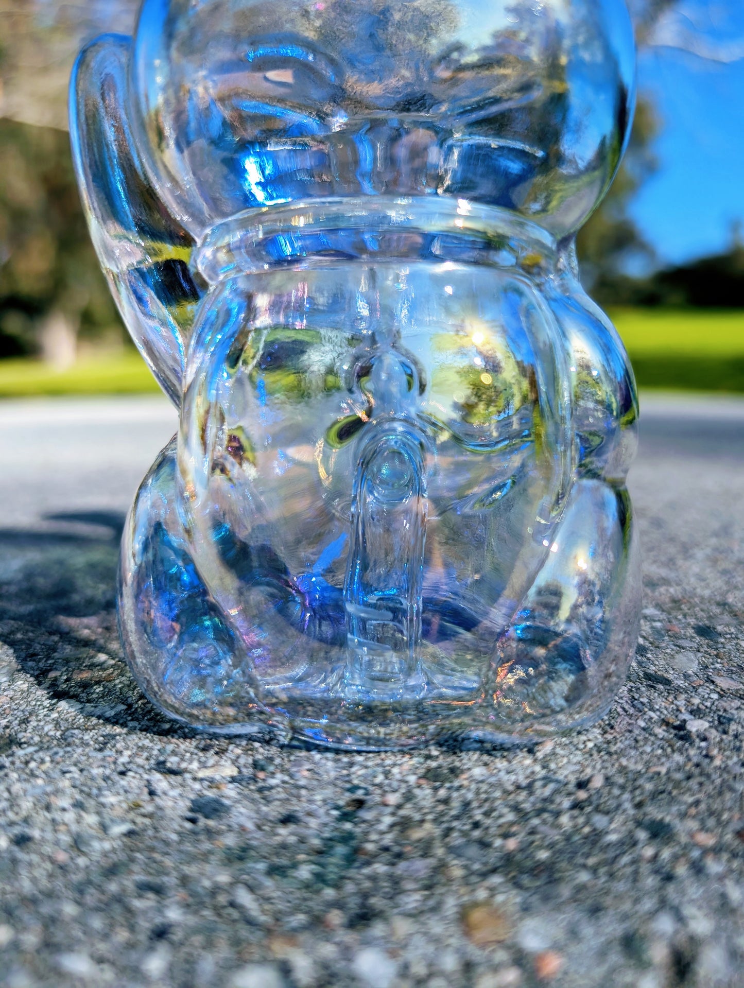5.5" Rainbow Waving Lucky Cat Maneki Neko Rig