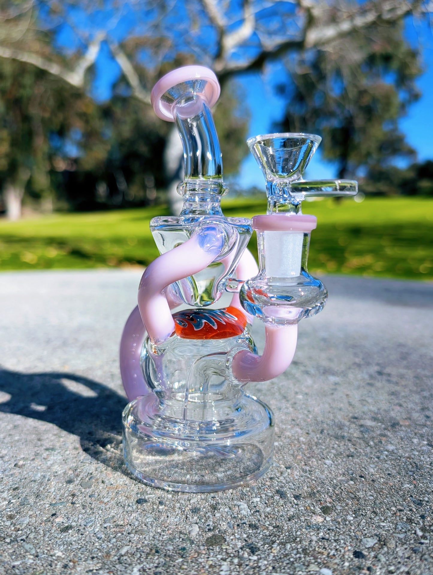 6.5" Pink Wig Wag Klein Recycler Rig