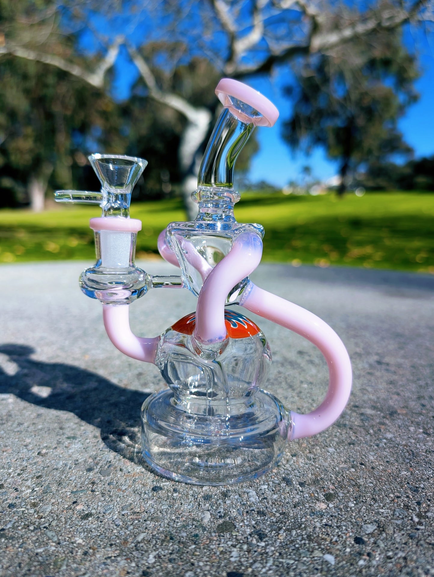 6.5" Pink Wig Wag Klein Recycler Rig