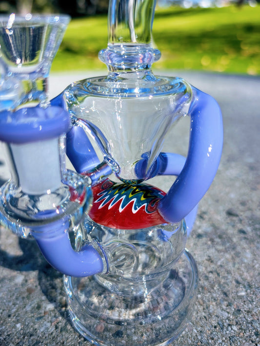 6.5" Purple Wig Wag Klein Recycler Rig