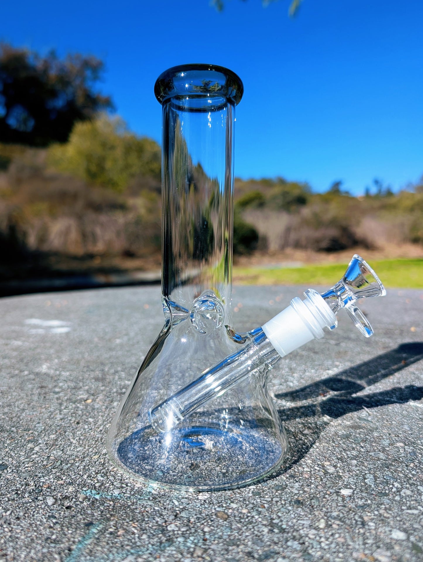 8" Classic Black Beaker Premium Quality Glass Bong